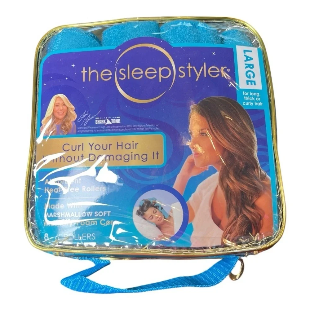 The Sleep Styler Large Blue Hair Rollers Preowned Like New
